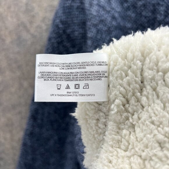 Orvis Brighton Sweater Men Extra Large Blue 1/4 Zip Sherpa Lined Pullover Fleece - Picture 7 of 12